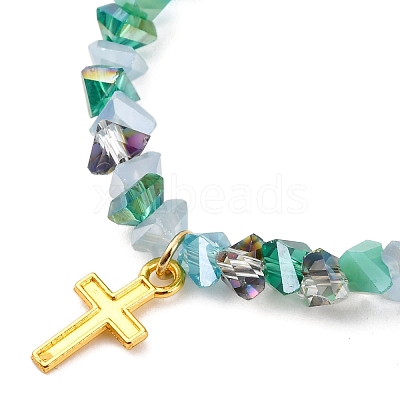 Alloy Cross Charm Bracelets BJEW-JB12323-02-1