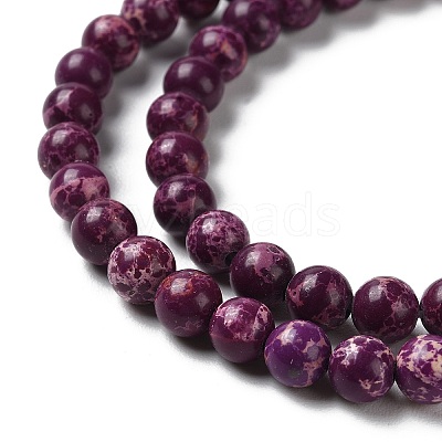 Synthetic Imperial Jasper Dyed Beads Strands G-D077-A01-01D-1