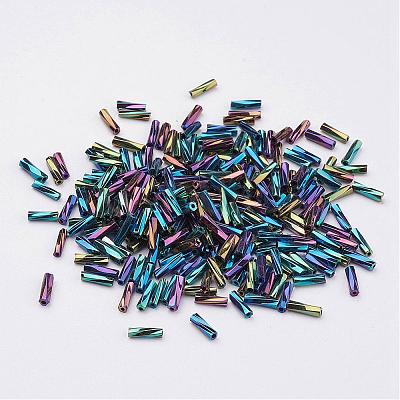 Glass Twisted Bugle Beads SEED-E002-6mm-809#-1