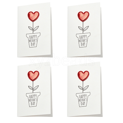 4Pcs Kraft Paper Greeting Cards AJEW-FS0001-30A-1
