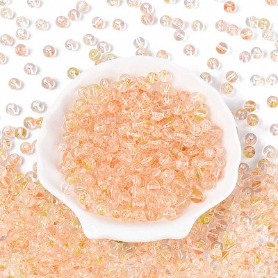 Baking Paint Transparent Glass Beads DGLA-T004-08H-1