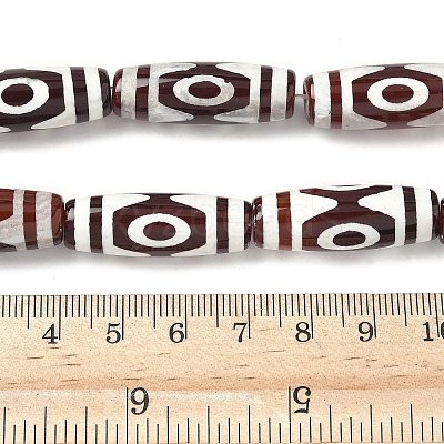Rice Shape Tibetan Style dZi Beads Strands G-A269-A19-01-1