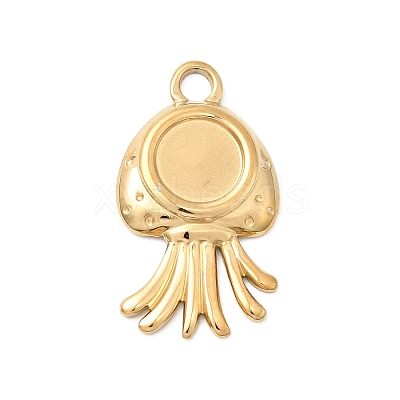 304 Stainless Steel Pendant Cabochon Settings STAS-B113-09G-04-1