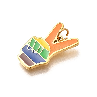 Pride 304 Stainless Steel Enamel Pendants LS-STAS-B079-01G-11-1
