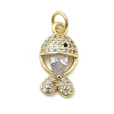 Brass Micro Pave Cubic Zirconia Pendants KK-C137-08G-01-1