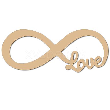 Word Love Laser Cut Unfinished Basswood Wall Decoration WOOD-WH0113-097-1