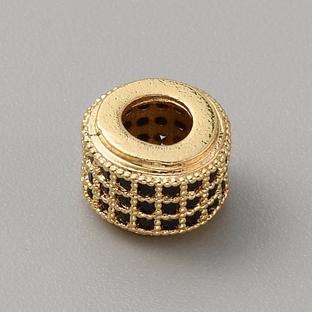 Brass Cubic Zirconia European Beads KK-WH0081-05G-02-1