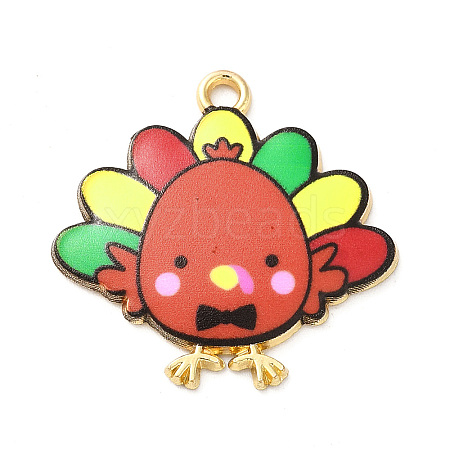 Cute Printed Alloy Pendants ENAM-L040-002B-09-1