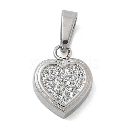 Ion Plating(IP) 304 Stainless Steel Micro Pave Cubic Zirconia Pendants STAS-Z107-02P-04-1