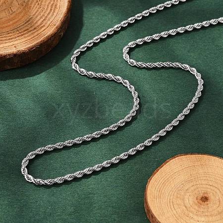 Non-Tarnish 304 Stainless Steel Rope Chain Necklaces X-NJEW-F226-03P-03-1