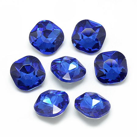 Pointed Back Glass Rhinestone Cabochons RGLA-T032-12x12mm-12-1