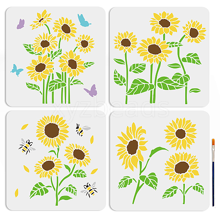 MAYJOYDIY US 1 Set PET Hollow Out Drawing Painting Stencils DIY-MA0002-71-1