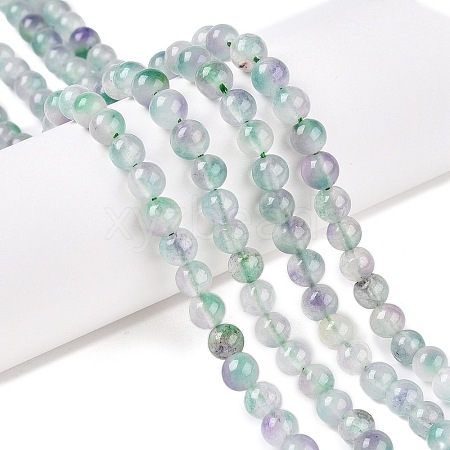 Dyed Natural White Jade Beads Strands G-T138-6mm-210-25-1