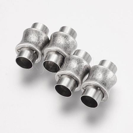 304 Stainless Steel Magnetic Clasps with Glue-in Ends STAS-F124-04AS01-1