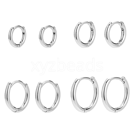   4Pairs 4 Styles Brass Huggie Hoop Earrings EJEW-PH0001-28P-1