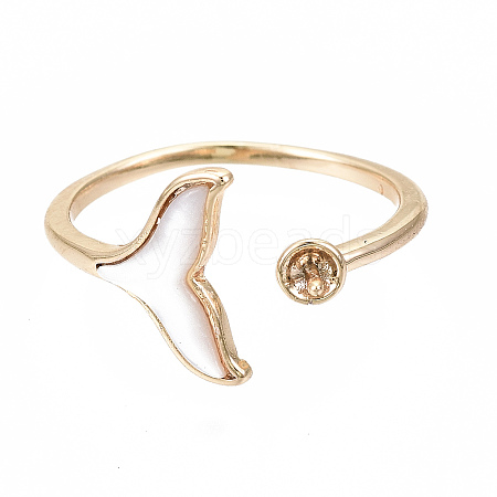 Brass Peg Bails Cuff Finger Ring Settings KK-S354-288-NF-1