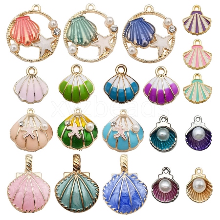 Zinc Alloy Enamel Pendants PW-WG9A069-01-1