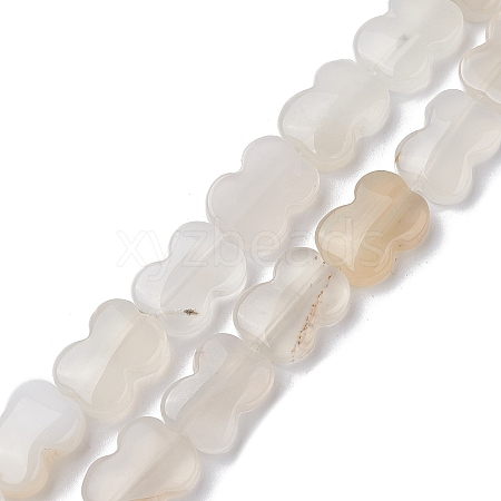 Natural White Agate Beads Strands G-K359-D02-01-1