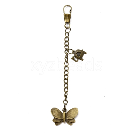 Tibetan Style Alloy Keychains KEYC-WH0025-030-1