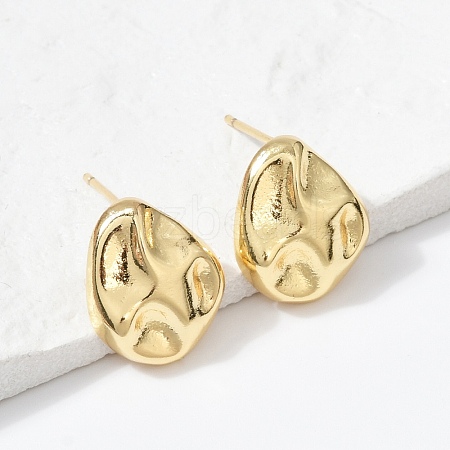 Brass Stud Earrings EJEW-H154-07B-G-1