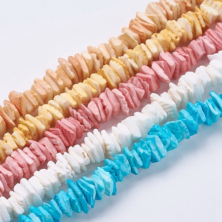 Natural Sea Shell Beads Strands BSHE-K012-08-1