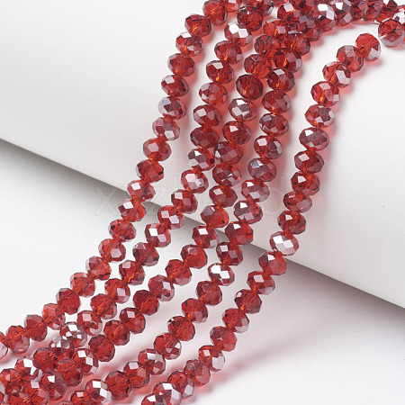 Electroplate Transparent Glass Beads Strands EGLA-A034-T4mm-E18-1