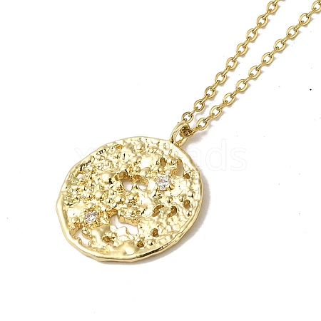 Brass Micro Pave Clear Cubic Zirconia Pendants Necklaces NJEW-K269-03A-G-1