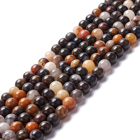 Natural Brecciated Jasper Beads Strands G-M381-01B-1