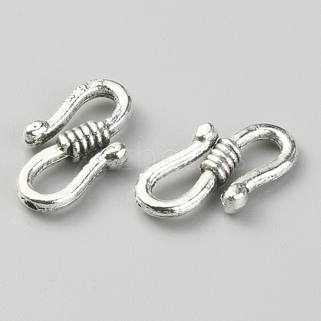 Tibetan Style Zinc Alloy S-Hook Clasps FIND-WH0144-88AS-1