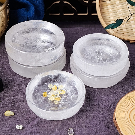 Natural Quartz Crystal Round Decorative Bowls PW-WG16F71-01-1