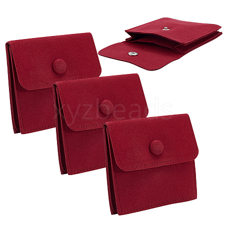 Microfiber Jewelry Flap Pouches ABAG-WH0032-121C-1