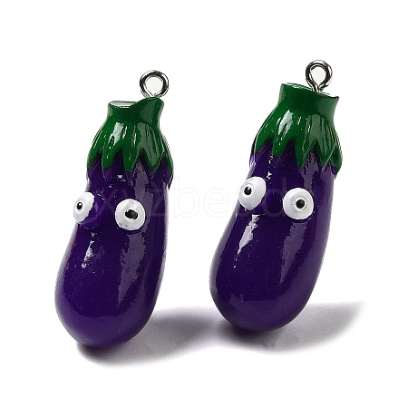 Cartoon Opaque Resin Vegetable Pendants CRES-B018-08-1