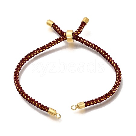 Braided Cotton Cord Slider Bracelet Making MAK-R001-01G-04-1