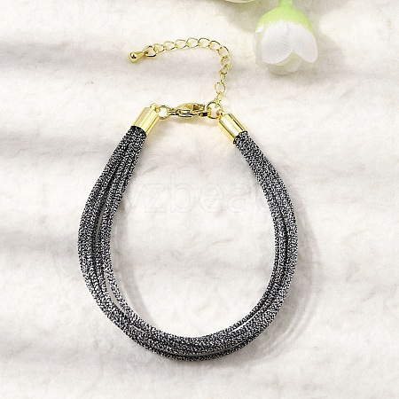 Polyester Metallic Braided Multi-strand Cord Bracelet for Bracelet Making BJEW-H642-02G-03-1