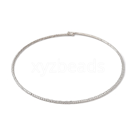 Rack Plating Brass Cubic Zirconia Elasticity Necklaces NJEW-S425-02P-1