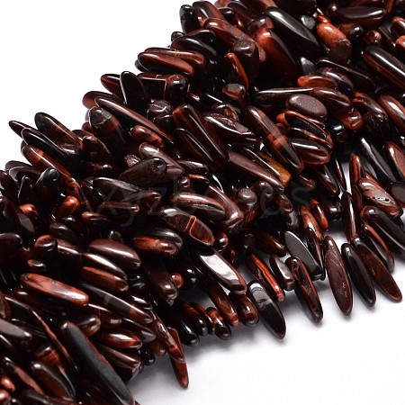 Natural Tiger Eye Chip Beads Strands X-G-E271-37-1