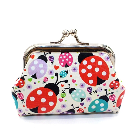 Ladybug Printed Cloth Kiss Lock Wallets PW-WG6DBBF-01-1