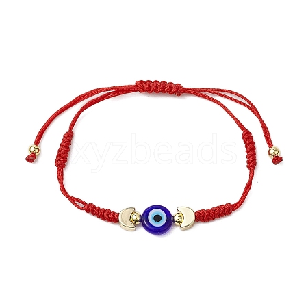 Adjustable Lanmpword Evil Eye Braided Bead Bracelet BJEW-JB11062-03-1