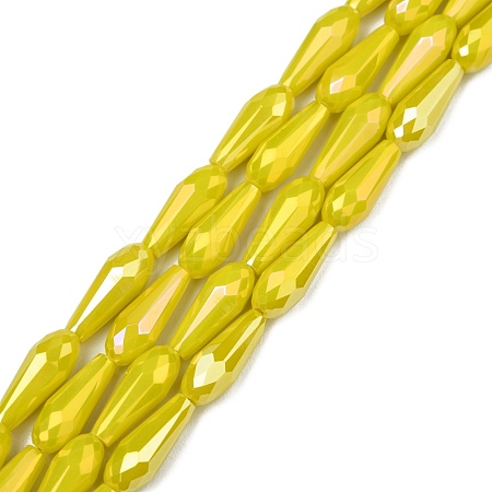 Electroplated Opaque Glass Beads Strands EGLA-L015-FR-B22-01-1