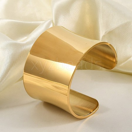 304 Stainless Steel Open Cuff Bangles BJEW-U015-01G-1