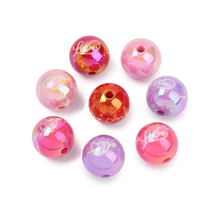 Opaque UV Plating Acrylic Beads PACR-P005-05-1