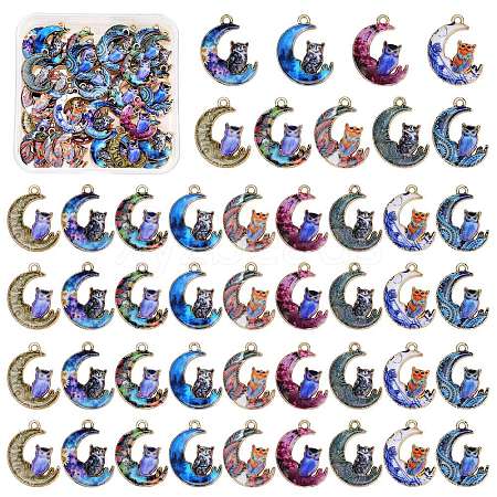 45Pcs 9 Colors Alloy Printed Pendants FIND-SZ0003-50-1