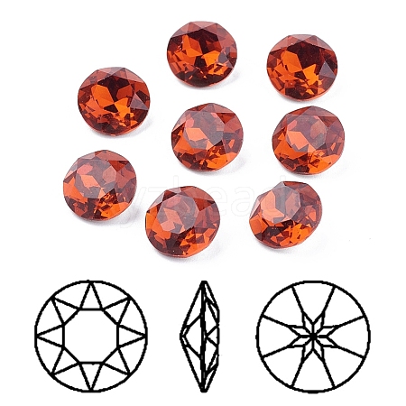 Pointed Back & Back Plated K9 Glass Rhinestone Cabochons RGLA-J012-10mm-259-1