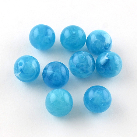 Round Imitation Gemstone Acrylic Beads X-OACR-R029-8mm-12-1