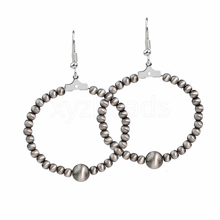 Ancient Style Beaded Earrings Navajo Inspired Large Hoop Earrings QZ4008-2-1