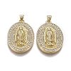 Brass Mirco Pave Clear Cubic Zirconia Pendants ZIRC-A011-22G-1