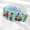 Handmade Millefiori Lampwork Beaded Stretch Bracelets for Men Women BJEW-G738-01C-04-3