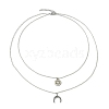 Brass Double Layer Necklaces NJEW-JN05013-4