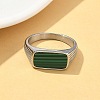 316L Stainless Steel Natural Malachite Finger Rings for Women RJEW-U054-02C-01P-2
