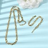 304 Stainless Steel Teardrop Link Chain Bracelet & Necklace Jewelry Sets SJEW-L199-18G-1